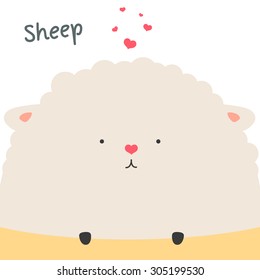 Cute sheep vector. Funny hand drawn sheep illustration.