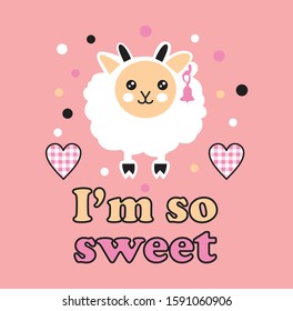 Cute Sheep vector graphic illustration