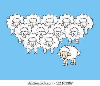 Cute Sheep Vector Illustration
