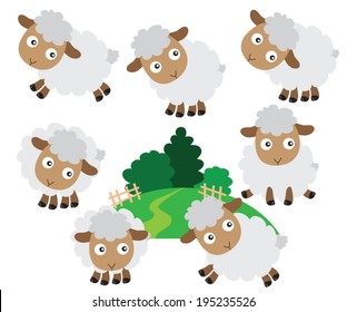 Cute sheep vector illustration