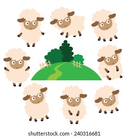 Cute sheep vector illustration