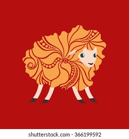 Cute Sheep Vector Illustration