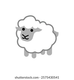 Cute sheep vector illustration. Sheep carton clipart, animal in flat style. 