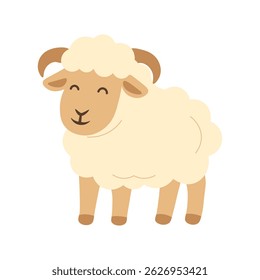 Cute Sheep Vector Illustration for Eid al-Adha or Qurban Animal