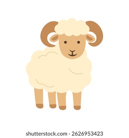 Cute Sheep Vector Illustration for Eid al-Adha or Qurban Animal