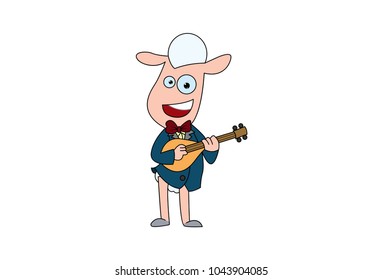 Cute Sheep. vector illustration. Isolated on white background.