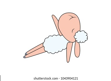 Cute Sheep. vector illustration. Isolated on white background.