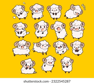 cute sheep vector illustration mascot