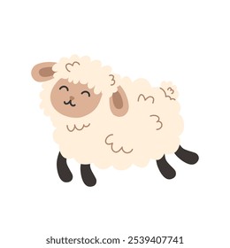 cute sheep . vector illustration of sheep on white background. farm animals