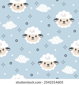 Cute Sheep Vector Pattern Fashion Design