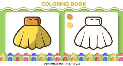 cute shell hand drawn cartoon doodle coloring book for kids