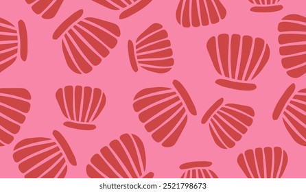 Design de vetor de fundo de padrão de shell bonito