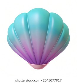 Süße Schalentiere. Farbenfrohe tropische Muschel unter Wasser Symbol. Cartoon Seashell Sommer Symbol Konzept. Vektorgrafik-Objekt einzeln auf weißem Hintergrund. Realistisches 3D-Vektorsymbol.