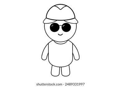 Cute Shelly Line Art Vector Illustration for Print.