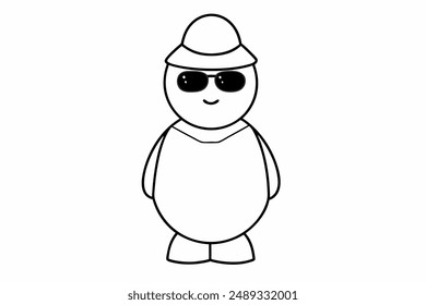 Cute Shelly Line Art Vector Illustration for Print.