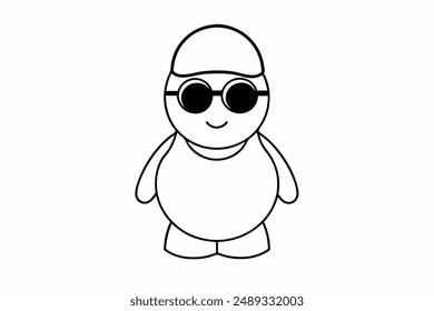 Cute Shelly Line Art Vector Illustration for Print.