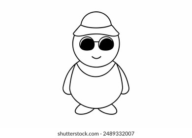 Cute Shelly Line Art Vector Illustration for Print.