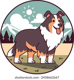 lindo shetland sheepdog ilustración Vector