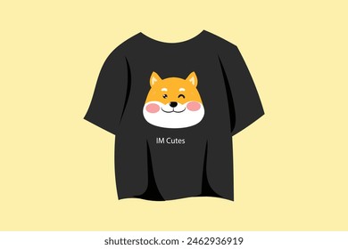 Cute shiba cartoon design tshirt