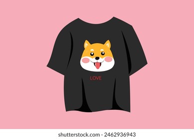Cute shiba cartoon design tshirt