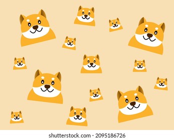 cute shiba dog cartoon background