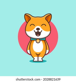 cute shiba dog for character, icon, logo, sticker and illustration.