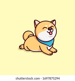CUTE SHIBA DOG SMILING ILLUSTRATION