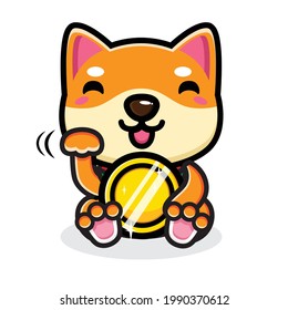 cute shiba dog vector design