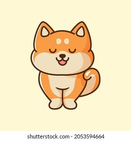 cute shiba dog vector template