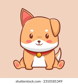 Cute shiba inu cartoon character