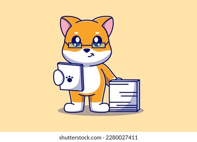 Cuta Shiba Inu Verificando el Vector de Documentos