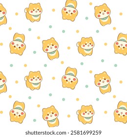 Cute shiba inu dog baby seamless pattern