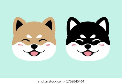 Cute shiba inu Hunde Cartoon Symbol, Vektorgrafik