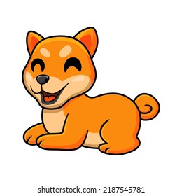 Cute shiba inu dog cartoon sitting