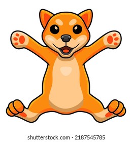 Cute shiba inu dog cartoon posing