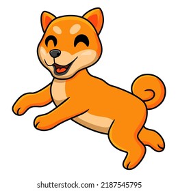 Cute shiba inu dog cartoon posing