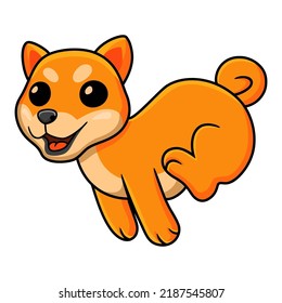 Cute shiba inu dog cartoon running