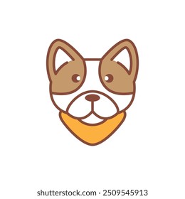 niedlich shiba inu hund cartoon logo design vektor