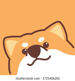 Cute shiba inu dog face, vector illustration