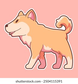 Nette Shiba Inu Hund flach Vektor Kunst