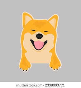 Cute shiba inu dog. Grooming shop logo