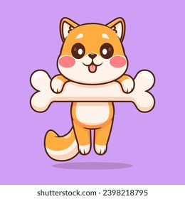 Cute Shiba Inu Dog Hanging Bone Cartoon Vector Icon
Illustration. Animal Nature Icon Concept Isolated Premium
Vector. Flat Cartoon Style