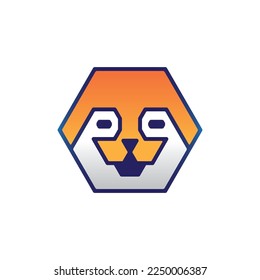 Cute Shiba Inu Dog Head Isolated in Hexagon Logo Design for Pet Lover