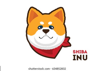 cute Shiba inu dog puppy illustration vector character design