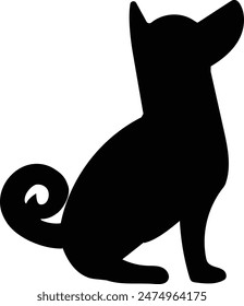 Cute Shiba Inu Dog Silhouette