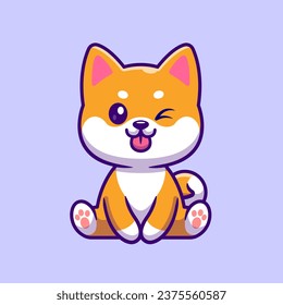Cute Shiba Inu Dog Sitting Cartoon Vector Icon Illustration.
Animal Nature Icon Concept Isolated Premium Vector. Flat
Cartoon Style