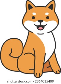 Cute Shiba Inu dog. Vector illustration in cartoon style