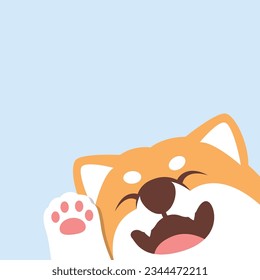 Perro shiba chiba u ondulador de pata, ilustración vectorial