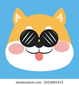 cute shiba inu head sticker