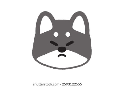 Cute Shiba Inu Illustration Angry